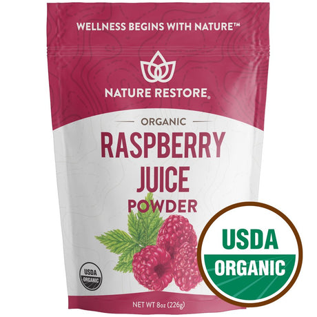 Nature Restore Organic Raspberry Juice Powder, 8 Ounce, Non-Gmo