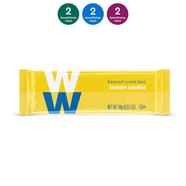 WW Lemon Cookie Mini Bar - High Protein Snack Bar, 2 Smartpoints - 1 Box (12 Count Total) - Weight Watchers Reimagined