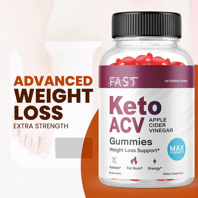 (1 Pack) Fast Keto ACV Gummies - Supplement for Weight Loss - Energy & Focus Boosting Dietary Supplements for Weight Management & Metabolism - Fat Burn - 60 Gummies