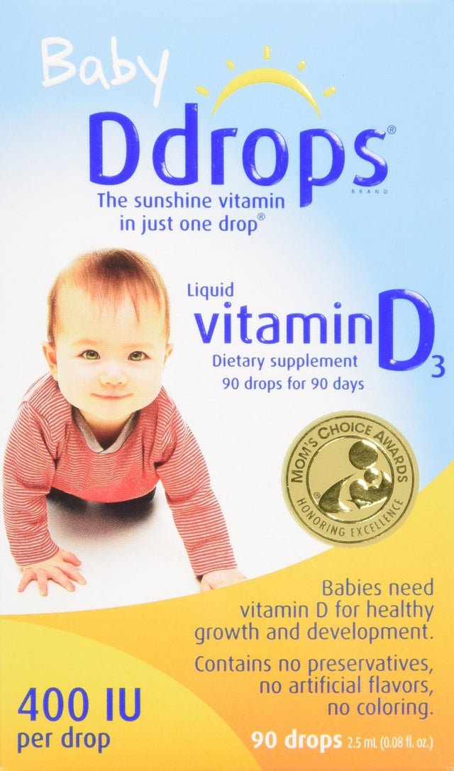 Ddrops Baby 400 IU, Vitamin D, 90 Drops 2.5Ml (0.08 Fl.Oz)