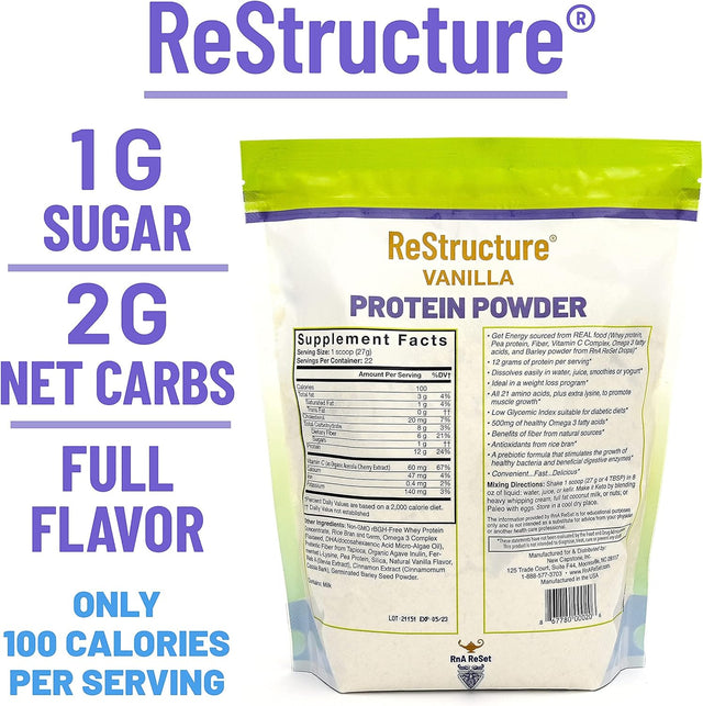 Rna Reset - Performance Bundle by Dr. Carolyn Dean, Remag - High Absorption Magnesium Liquid, 8.1 Fl Oz & Restructure - Vanilla Whey Protein Powder, 594 G