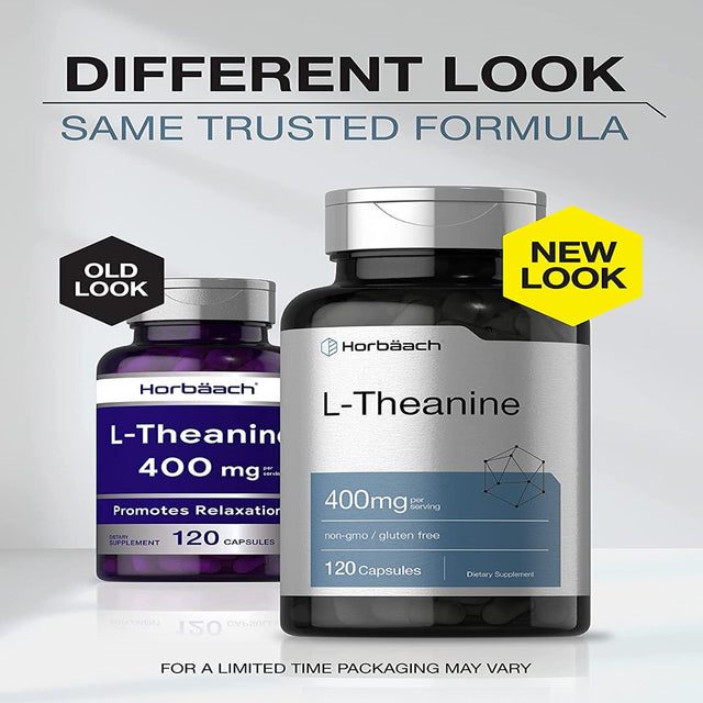 L Theanine 400Mg | 120 Capsules | Non-Gmo & Gluten Free | by Horbaach