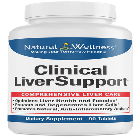 Natural Wellness Clinical Liver Support - Patented Milk Thistle, Curcumin & Alpha R-Lipoic Acid - 12 Natural Ingredients for Maximum Absorption - 90 Tablets: 30-Day Supply