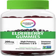 Rainbow Light Vitamins C and D Dietary Supplement Gummies, Elderberry, 200 Mg, 60 Count