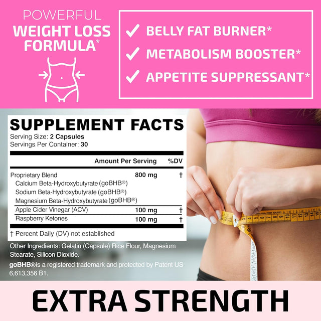 Fat Burners for Women | Weight Loss Pills for Women Belly Fat | Raspberry Ketones | Appetite Suppressant & Metabolism Booster | Bloating Relief Supplement | Diet Pills for Fast Result 60 Count