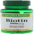 Nature'S Bounty Biotin 1000 Mcg Vitamin Supplement Tablets 100 Each