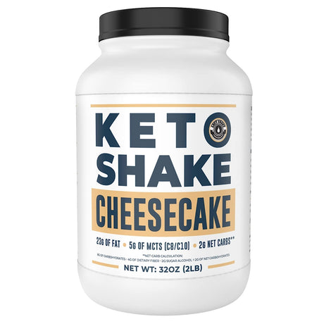 Cheesecake Keto Meal Replacement Shake [2Lbs] - Low Carb Protein Powder Shake Mix, High Fat with Mcts, Collagen Peptides and Real USA Cream Cheese