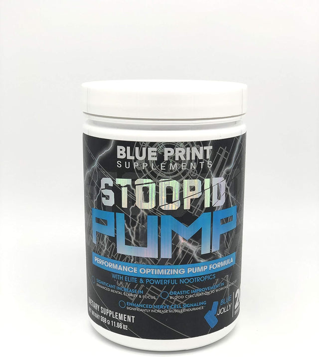 Stoopid Pump Non-Stimulant Pre-Workout and Nitric Oxide Booster (Red Jolly, 20 Servings)