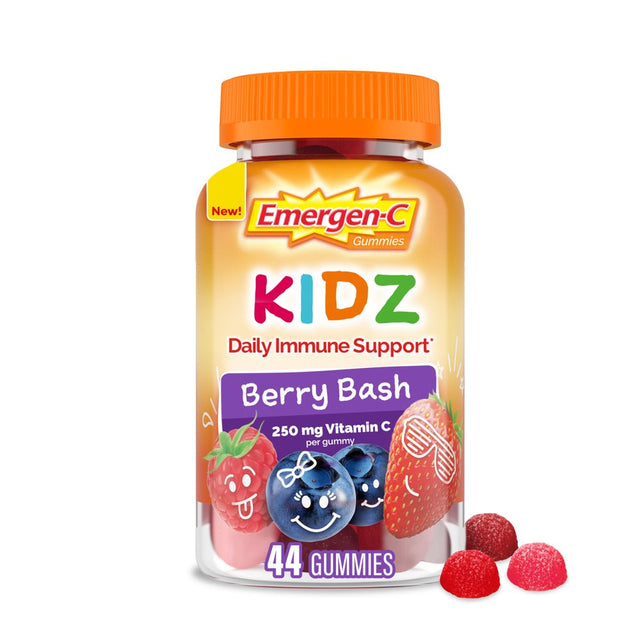 Emergen-C Kidz Daily Immune Support Dietary Supplements with Vitamin C, Berry Bash - 44 Count