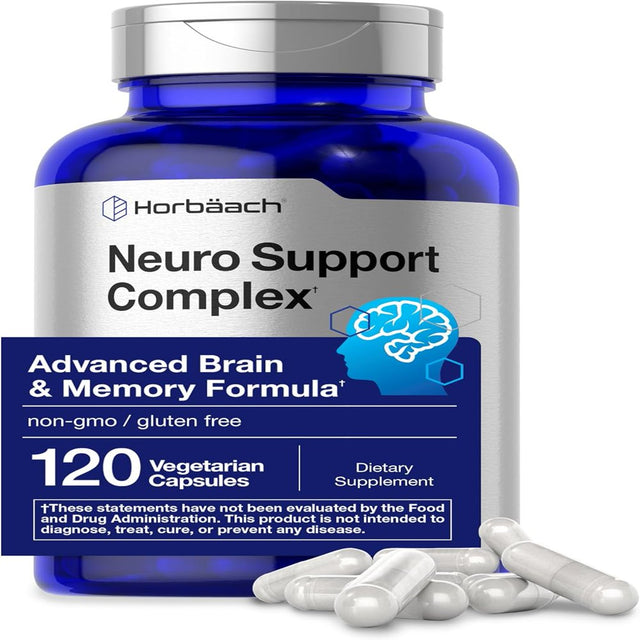 Brain Support Supplement | 120 Capsules | Vegetarian Formula | by Horbaach