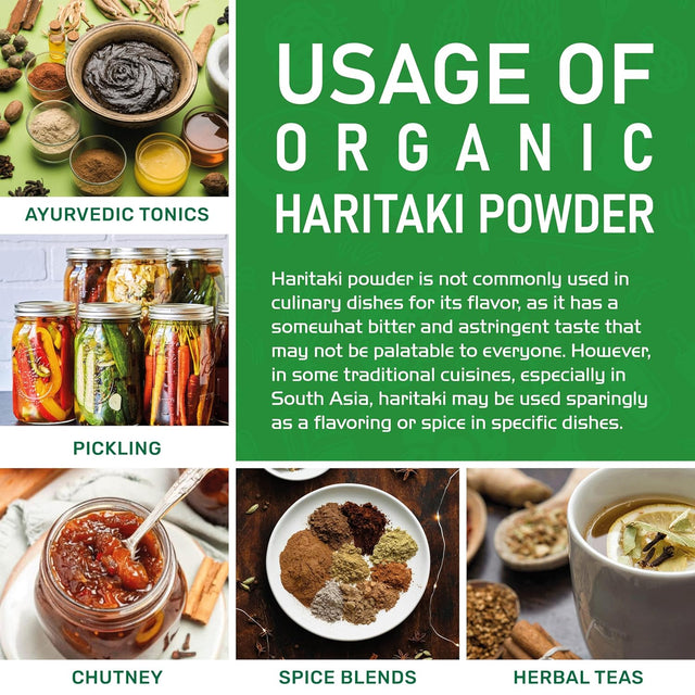 Jiva Organics Organic Haritaki Powder 7 Ounce - 100% Pure USDA Certified Non GMO