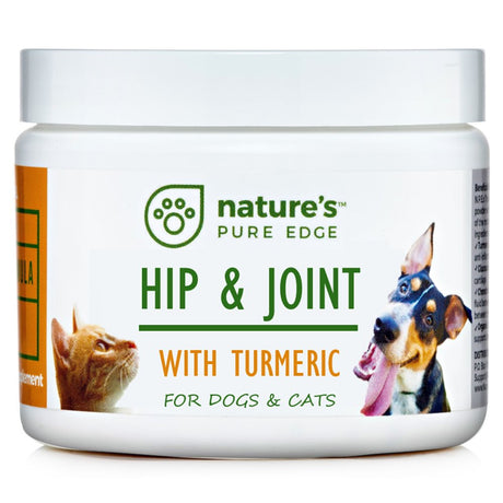 Nature'S Pure Edge Hip and Joint Support Supplement with Organic Turmeric, MSM, Sea Coral Calcium for Cats and Dogs, 170 G