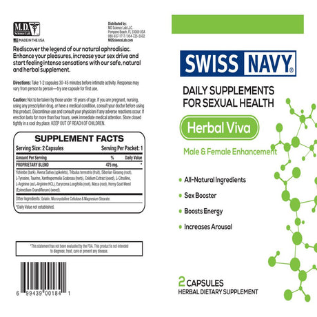 Swiss Navy- Herbal Viva- 4 Pills, Unisex