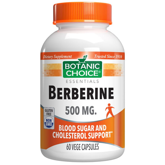 Botanic Choice Berberine 500 Mg. Blood Sugar Herbal Supplement, 60 Vegetarian Capsules