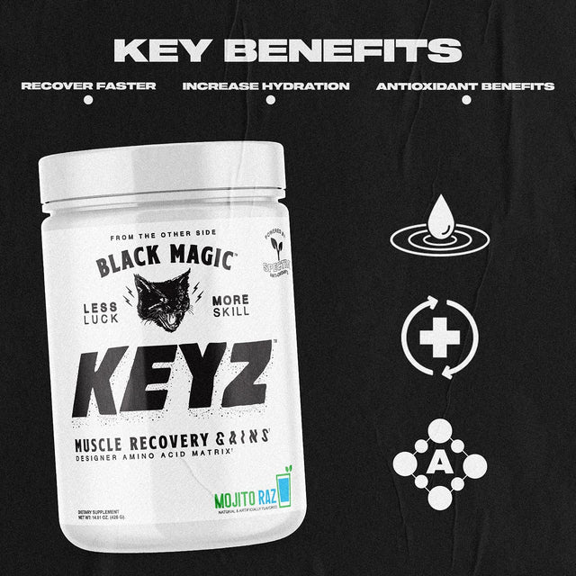 Black Magic Keyz Amino Acid Matrix Powder - Muscle Recovery & Endurance - Eaa'S, Bcaa'S, & Taurine - Keto, No Sugar, Caffeine Free - Pina Colada - 14.81 Oz