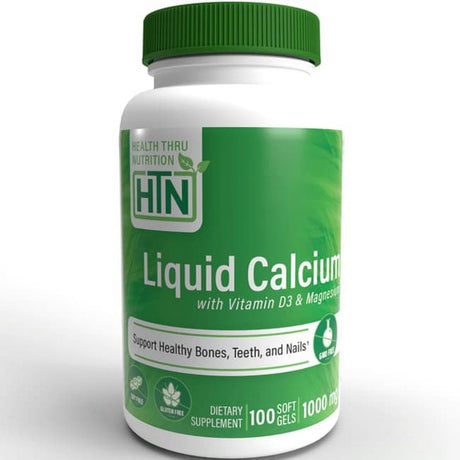 Health Thru Nutrition - Liquid Calcium with Vitamin D3 & Magnesium - 100 Softgels