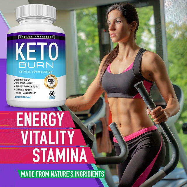 Toplux Keto Burn Pills 1200Mg Ketosis Weight Loss - Natural Keto Diet Pills Ketogenic Fat Burner Boost Energy Focus & Metabolism Manage Appetite 60 Capsules