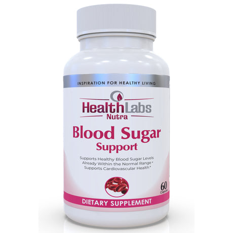 Health Labs Nutra Blood Sugar Ultra - Supports Healthy Blood Sugar Levels, Cardiovascular Health, Strengthens Immune System