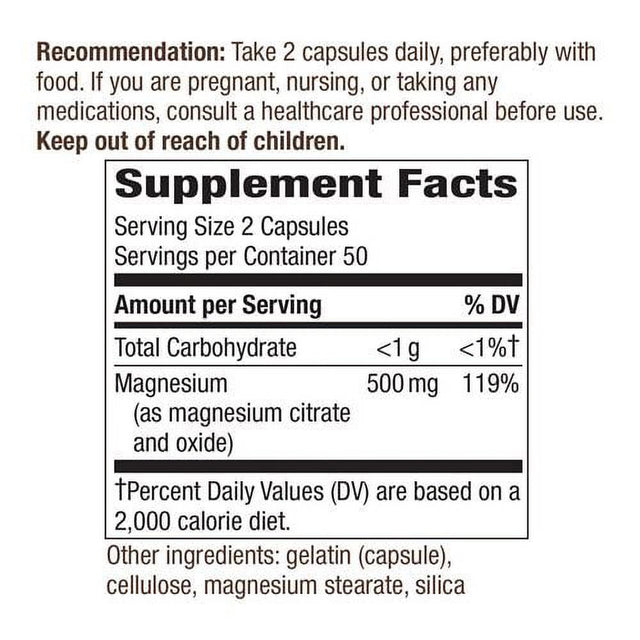 Nature'S Way Magnesium Complex, 100 Ct