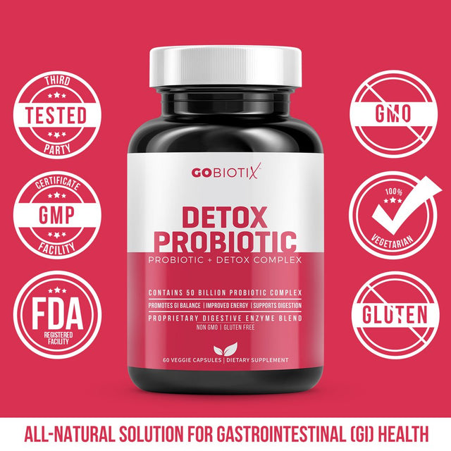 Detox Probiotic by Gobiotix | Prebiotics & Digestive Enzymes to Promote Gut & Liver Health