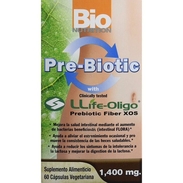 Bio Nutrition Pre-Biotic Life Oligo Veg-Caps 60Ct Fiber XOS Digestive Support