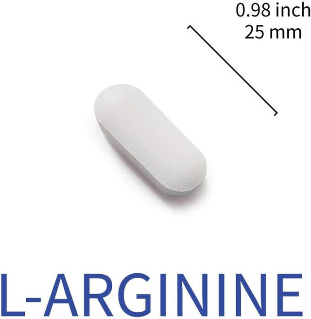 L-Arginine 1000Mg, Fermented Vegan Amino Acid, Nitric Oxide Supplement for Muscle Growth and Energy, 60 Vegetarian Tablets