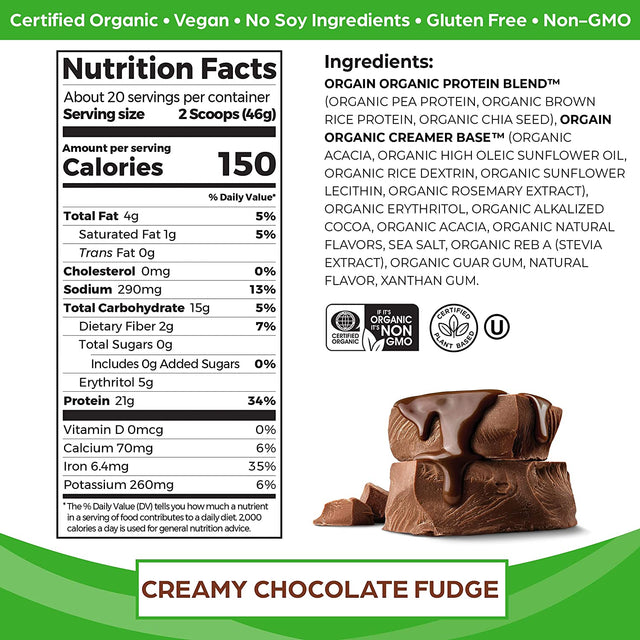 Orgain Organic Vegan Protein Powder, Chocolate Peanut Butter (2.03 Pound) and Creamy Chocolate Fudge (2.03 Lb)