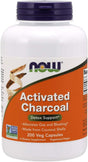 NOW Supplements, Activated Charcoal Made from Coconut Shells, Non-Gmo Project Verified, Detox Support*, 200 Veg Capsules