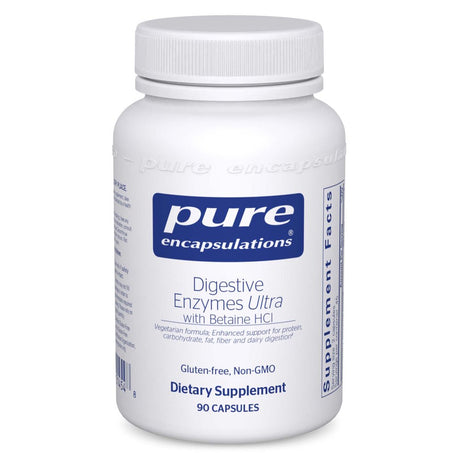 Pure Encapsulations Digestive Enzymes Ultra with Betaine Hcl | Vegetarian Digestive Enzymes to Support Protein, Carbohydrate, Fat, Fiber, and Dairy Digestion* | 90 Capsules