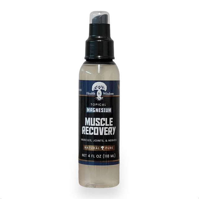 Health and Wisdom - Magnesium Muscle Recovery - 4 Oz. Spray for Pre and Post Workout