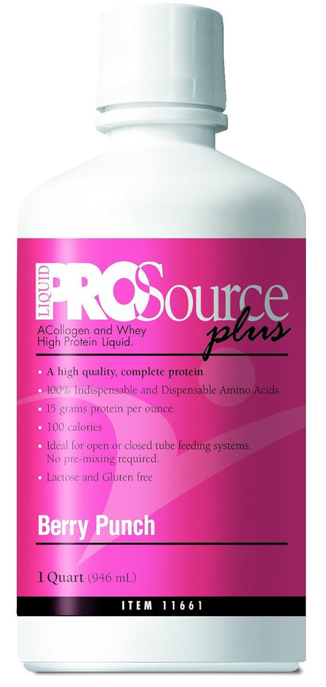 Prosource plus Protein Supplement Berry Punch Flavor 32 Oz. Bottle Ready to Use, 11661 - Sold By: Pack of One