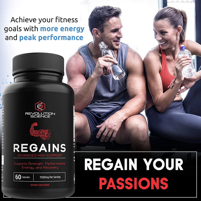 HGH Supplements for Men & Women - Regains Natural Anabolic Muscle Growth Building & Human Growth Hormone for Men, Muscle Builder for Men, Muscle Recovery Post Workout Supplement, 60 Protein Pills