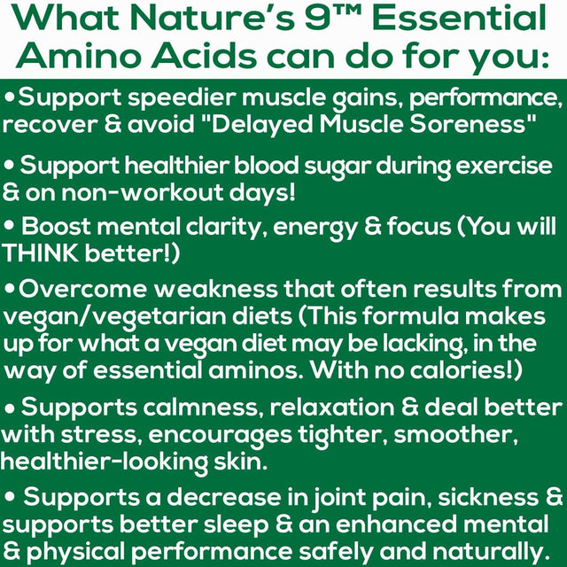 Nature'S Path Nature'S 9 - 5000Mg of 9 Essential Amino Acids - Pre- and Post-Workout Tablets