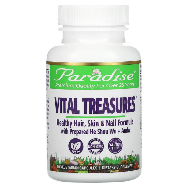 Paradise Herbs Vital Treasures, Hair, Skin & Nails, 60 Vegetarian Capsules