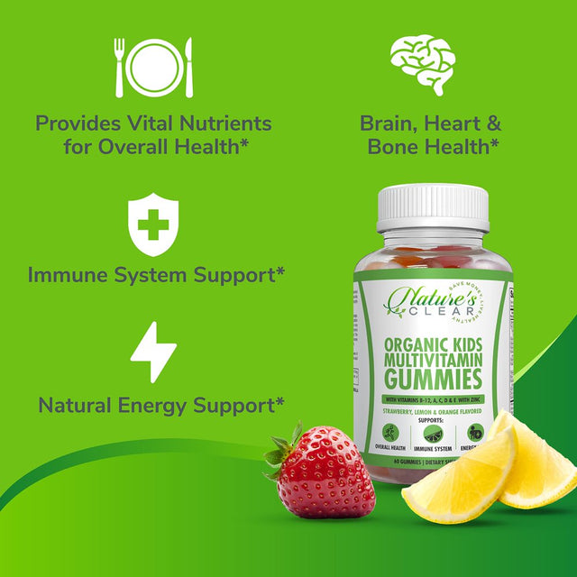 Nature'S Clear Organic Kids Gummies Multivitamin Gummies for Immune Support, 60