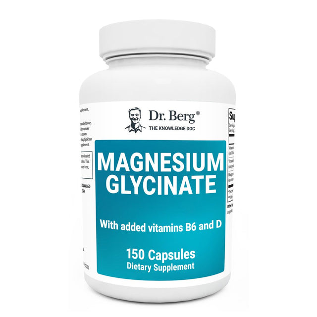 Dr. Berg Magnesium Glycinate 400 Mg - Chelated Magnesium Glycinate Capsules, 150 Ct