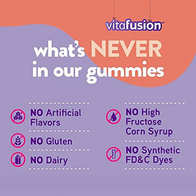 Vitafusion Multivites Gummies Vitamins for Adults Berry, Peach and Orange - 150 Ct, Pack of 2