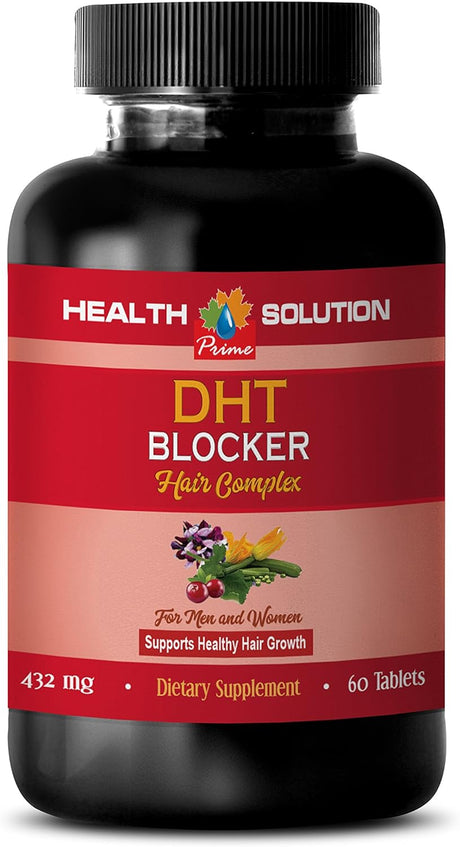 Hair Growth Men Vitamins - DHT Blocker Hair Complex - for Men and Women - Support Healthy Hair Growth - Zinc Supplement Hair Skin - 1 Bottle 60 Coated Tablets