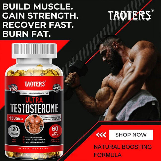 TAOTERS Natural Testosterone Booster - Increase Energy, Improve Muscle Strength & Growth