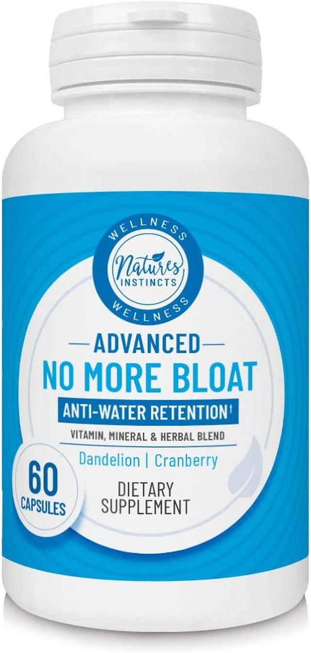 No More Bloat Herbal Supplement for Water Retention with Dandelion, Green Tea & Apple Cider Vinegar, 60Count (Packaging May Vary)