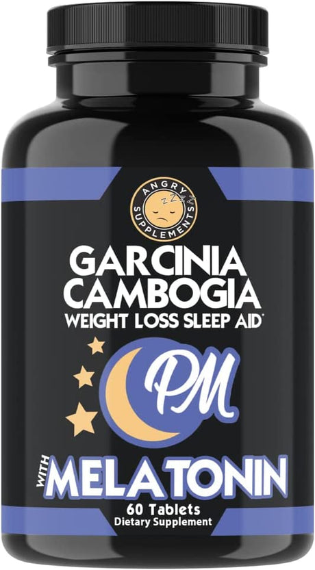 Garcinia Cambogia PM Weight Loss Sleep, All Natural Supplement W/Valerian Root & Melatonin to Help Burn Fat Overnight, Night Time Appetite Suppressant, Vegetarian Formula (1-Bottle)