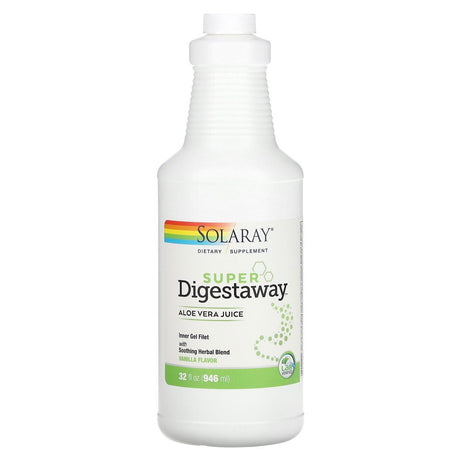 Solaray Super Digestaway, Aloe Vera Juice, Vanilla, 32 Fl Oz (946 Ml)