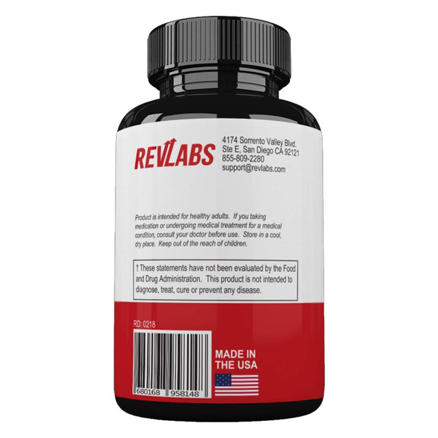 Revlabs - Caffeine Pills + L Theanine - Energy and Focus Supplement for Men and Women - 100Mg of Caffeine + 200Mg of L-Theanine - 100 Capsules