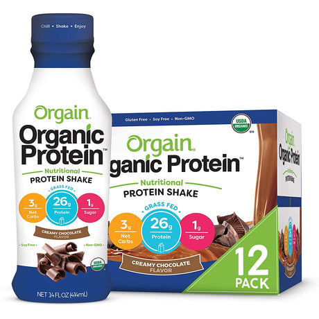 Orgain Organic & Clean Protein Shakes, Creamy Chocolate (12 Pack)