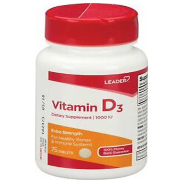 Leader Vitamin D3 10000 Super Strength Support Healthy Bone & Immune, 100Ct