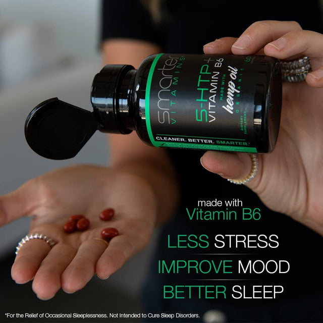 200Mg 5-HTP + Vitamin B6, Natural Stress Relaxation, Mood & Sleep Boost, Extended Time Release, 60 Softgels, 30 Servings