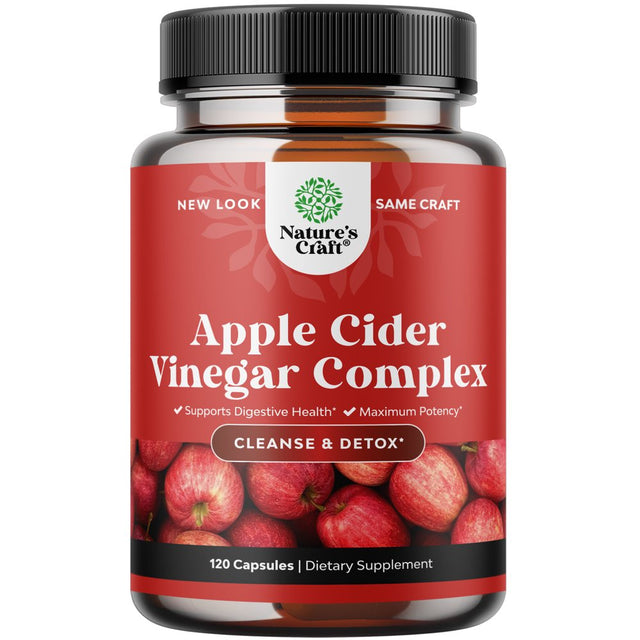 Cleansing Apple Cider Vinegar Capsules - ACV Deep Cleanse and Detox Pills for Gut and Digestive Health with Slimming Cayenne - Extra Strength ACV for Hunger Gut Cleanse and Full Body Detox 120 Count