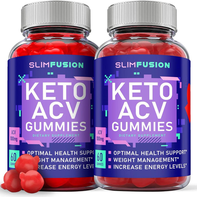 (2 Pack) Slim Fusion Keto ACV Gummies - Apple Cider Vinegar Supplement for Weight Loss - Energy & Focus Boosting Dietary Supplements for Weight Management & Metabolism - Fat Burn - 120 Gummies