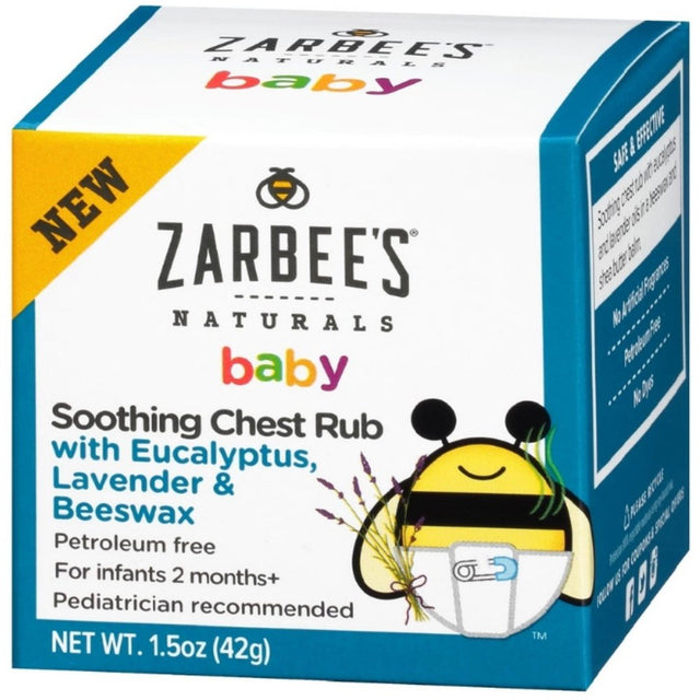 Zarbee'S Naturals Soothing Chest Rub with Eucalyptus, Lavender and Beeswax, 1.5 Oz