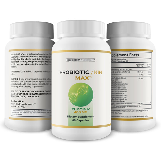 Probiotic/Kin Max - Our Best Probiotics for Women - Our Best Probiotics for Digestive Health, Gut Health, & Immune Health - Premium Daily Probiotic for Women & Men - Acidophilus Probiotic Capsules